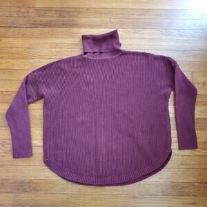 Michael Kors Women's Turtleneck Sweater Burgundy Large L